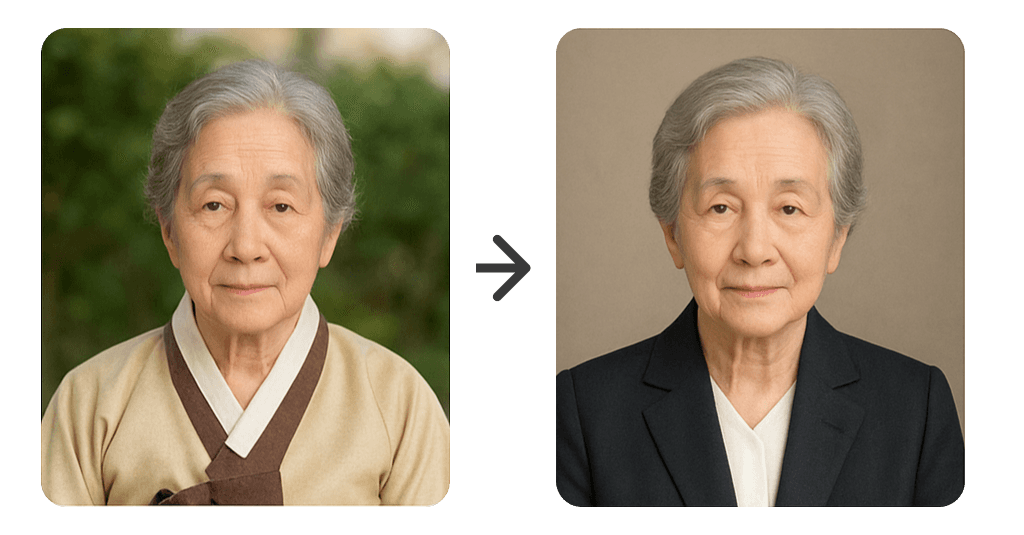 배경과 의상 교체